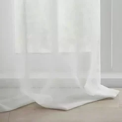 Kirklands Home Rosette Tab Top Curtain Panel, 95 in. White New