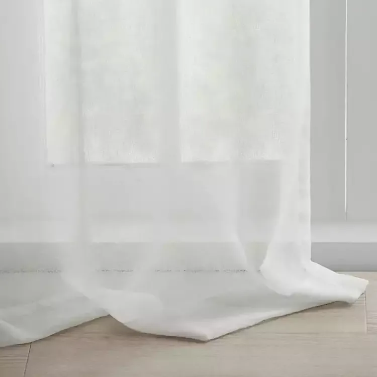 Kirklands Home Rosette Tab Top Curtain Panel, 95 in. White New