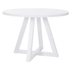 Kirklands Home Round Criss-Cross Base Dining Table White Discount