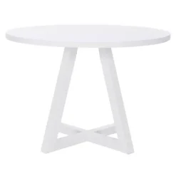 Kirklands Home Round Criss-Cross Base Dining Table White Discount