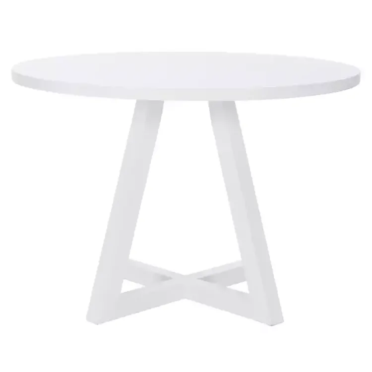 Kirklands Home Round Criss-Cross Base Dining Table White Discount
