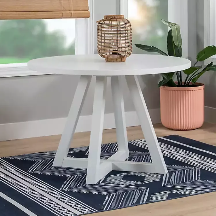 Kirklands Home Round Criss-Cross Base Dining Table White Discount