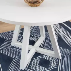 Kirklands Home Round Criss-Cross Base Dining Table White Discount