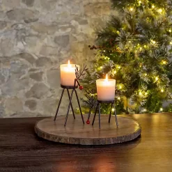 Christmas Decorations>Kirklands Home Rudolph Reindeer Candle Holders, Set of 2 White