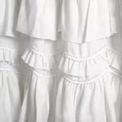 Kirklands Home Ruffle and Pom Pom Trim Shower Curtain White Online