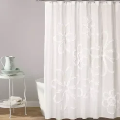 Kirklands Home Ruffle Flower Shower Curtain White Discount