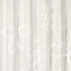 Kirklands Home Ruffle Flower Shower Curtain White Discount