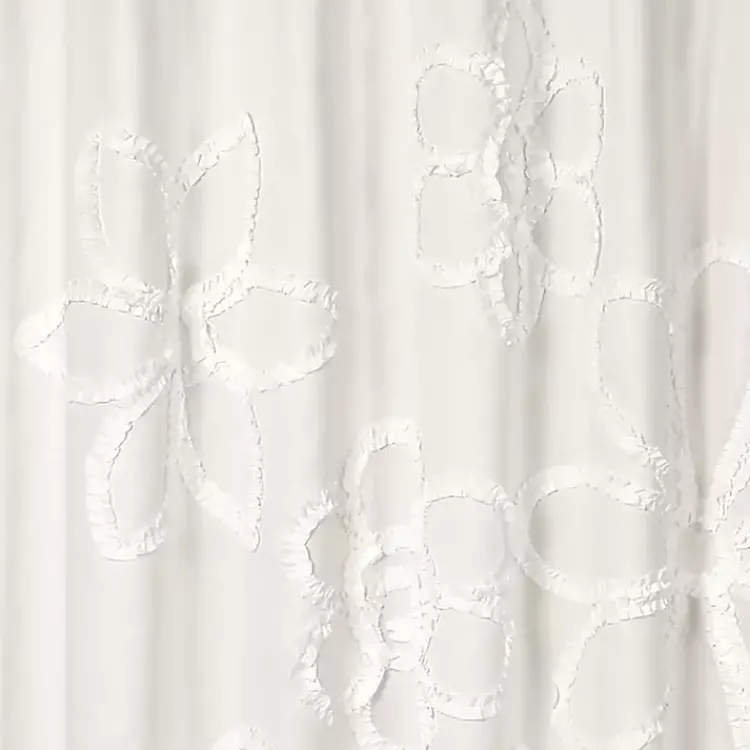Kirklands Home Ruffle Flower Shower Curtain White Discount