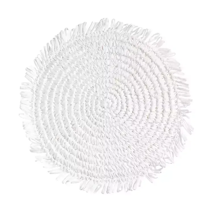 Kirklands Home Rustic Raffia Placemats, Set of 4 White