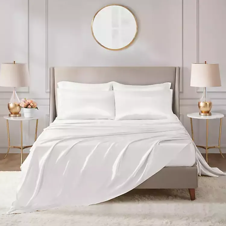 Kirklands Home Satin 6-pc. California King Sheet Set White Hot