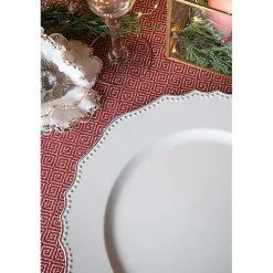 Kirklands Home Scalloped Beaded Rim Chargers, Set of 4 White Clearance