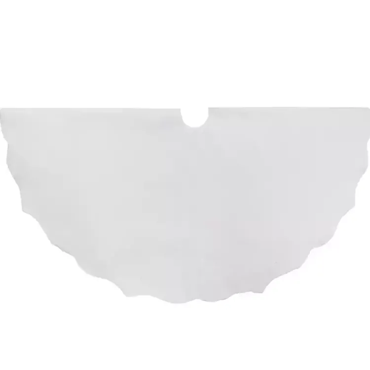 Christmas Tree Skirts & Collars>Kirklands Home Scalloped Christmas Tree Skirt, 48 in. White
