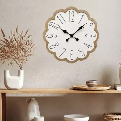 Kirklands Home White Scalloped Wood Wall Clock Hot