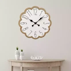 Kirklands Home White Scalloped Wood Wall Clock Hot