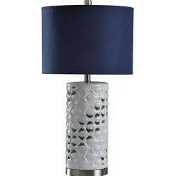 Kirklands Home White School of Fish Open Work Table Lamp Blue Outlet
