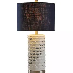 Kirklands Home White School of Fish Open Work Table Lamp Blue Outlet