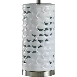 Kirklands Home White School of Fish Open Work Table Lamp Blue Outlet