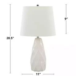 Kirklands Home Sculpted Diamond Table Lamps, Set of 2 White Discount