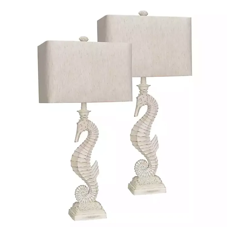 Kirklands Home Seahorse Table Lamps, Set of 2 White Online