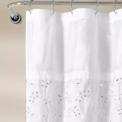 Kirklands Home Sequined Shower Curtain White Discount