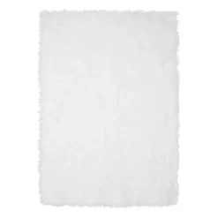 Kirklands Home Shag Washable Area Rug, 5x7 White New