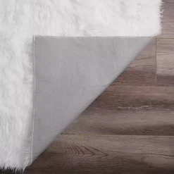 Kirklands Home Shag Washable Area Rug, 5x7 White New
