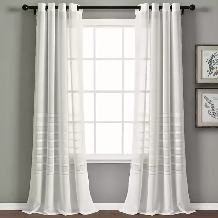 Kirklands Home Sheer Grommet Curtain Panel Set, 84 in. White
