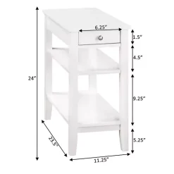 Kirklands Home 2-Shelf Charging Accent Table White New