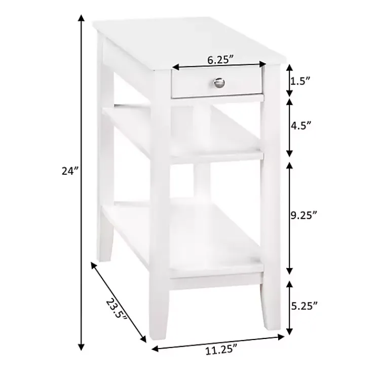 Kirklands Home 2-Shelf Charging Accent Table White New