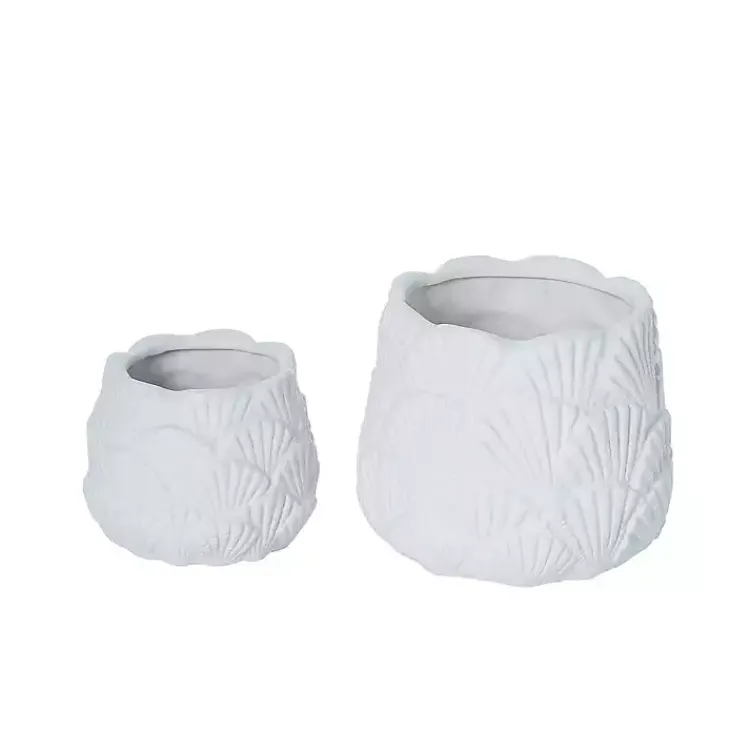 Vases>Kirklands Home Shell Vases, Set of 2 White