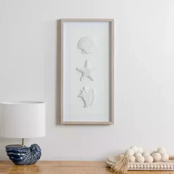 Kirklands Home Shells Shadowbox Wall Plaque White Outlet