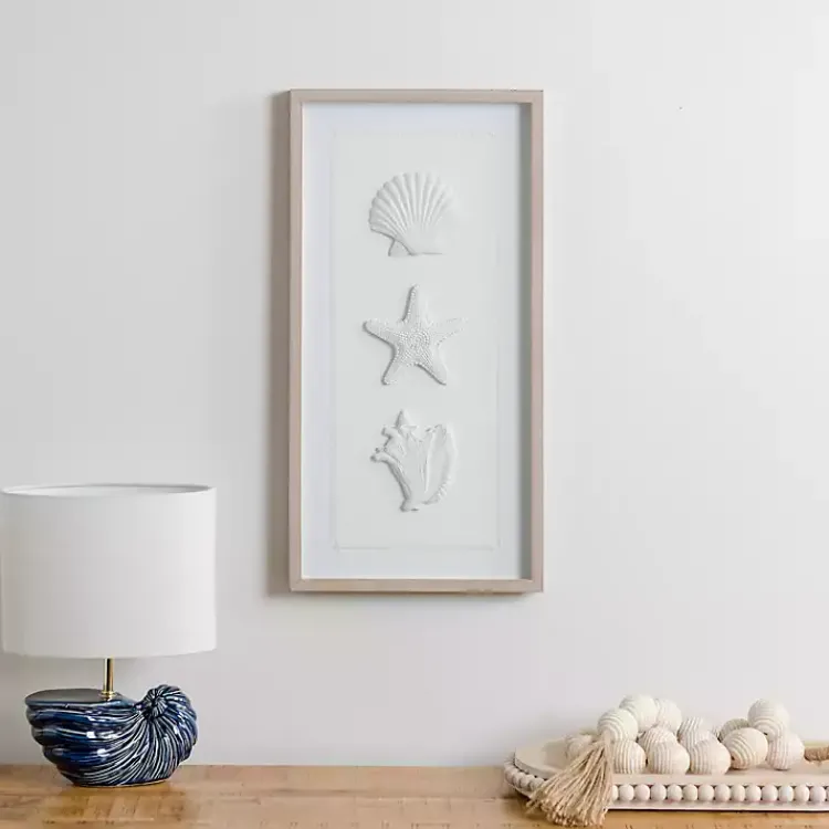 Kirklands Home Shells Shadowbox Wall Plaque White Outlet