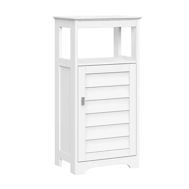 Kirklands Home Shutter Single Door Storage Cabinet White