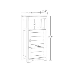 Kirklands Home Shutter Single Door Storage Cabinet White