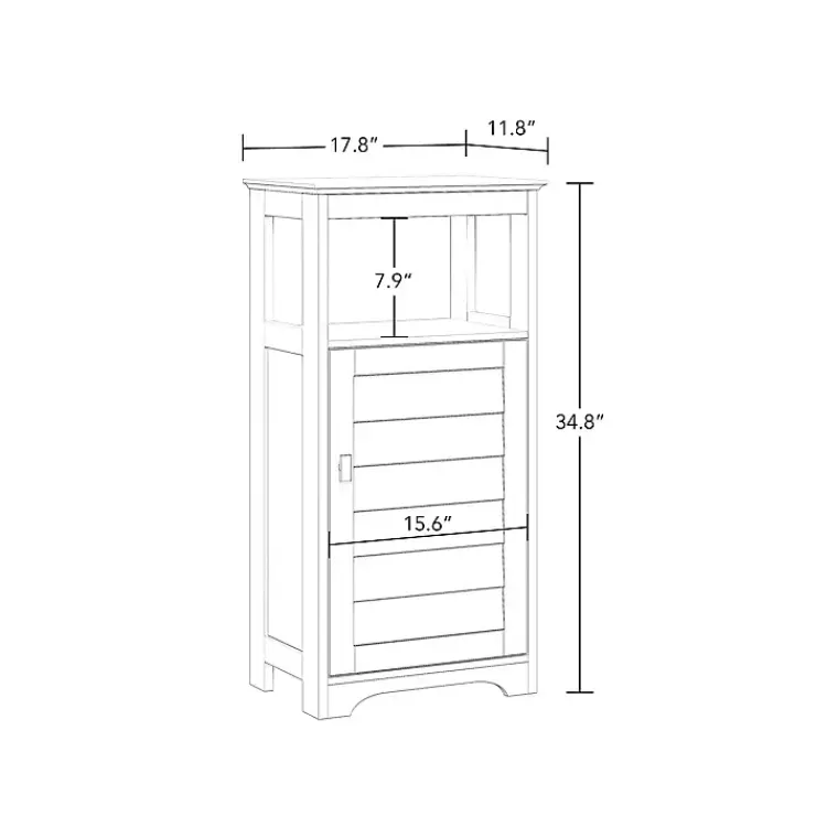 Kirklands Home Shutter Single Door Storage Cabinet White