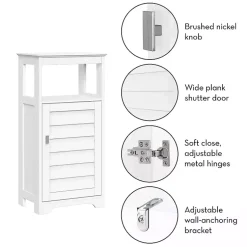 Kirklands Home Shutter Single Door Storage Cabinet White