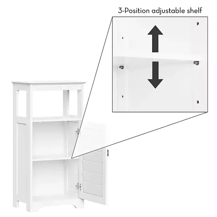 Kirklands Home Shutter Single Door Storage Cabinet White