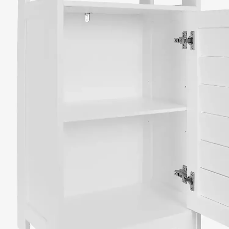 Kirklands Home Shutter Single Door Storage Cabinet White