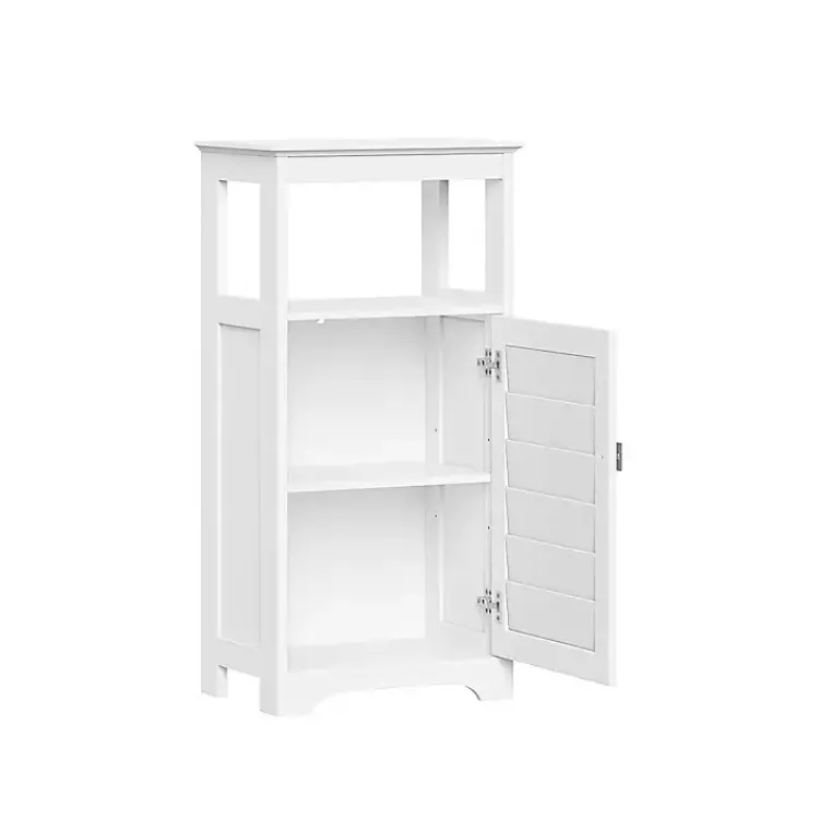 Kirklands Home Shutter Single Door Storage Cabinet White