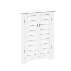 Kirklands Home Shutter Two Door Corner Storage Cabinet White Outlet