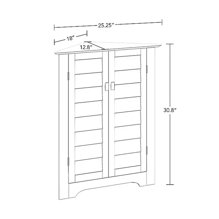Kirklands Home Shutter Two Door Corner Storage Cabinet White Outlet
