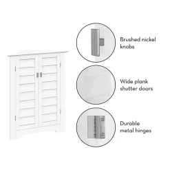 Kirklands Home Shutter Two Door Corner Storage Cabinet White Outlet