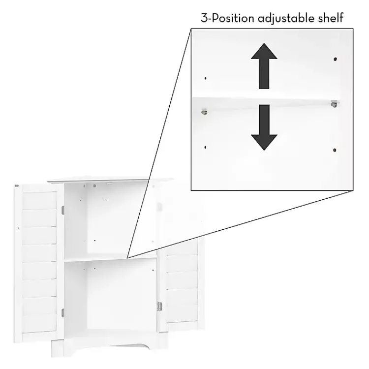 Kirklands Home Shutter Two Door Corner Storage Cabinet White Outlet
