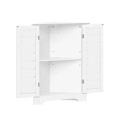 Kirklands Home Shutter Two Door Corner Storage Cabinet White Outlet