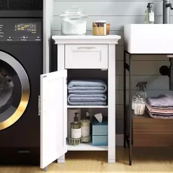 Kirklands Home Single Drawer Cabinet White