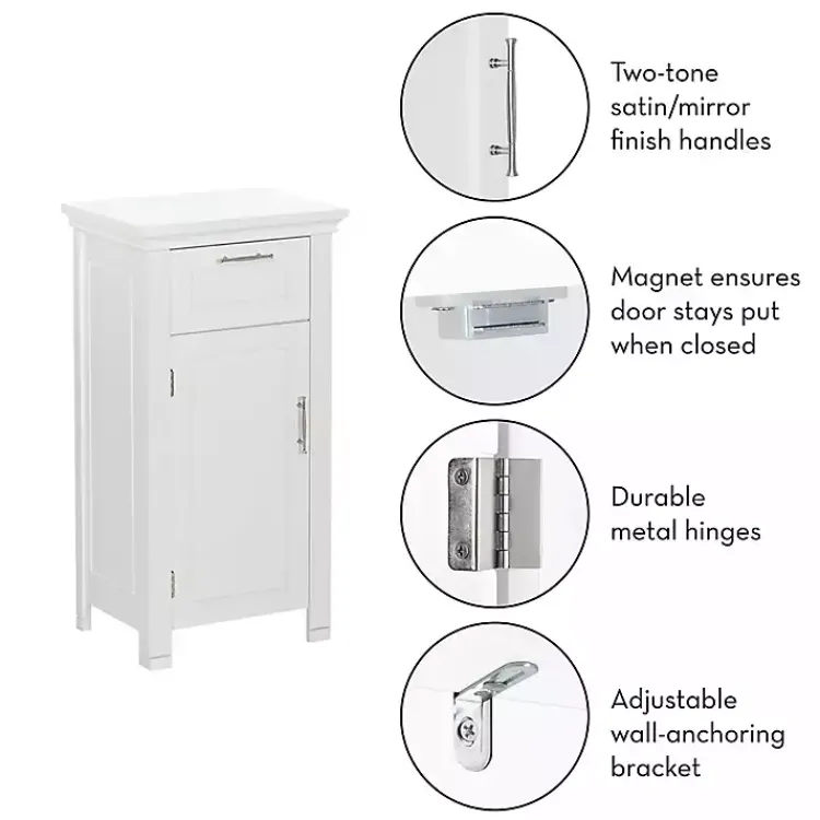 Kirklands Home Single Drawer Cabinet White