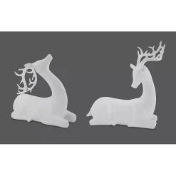 Christmas Decorations>Kirklands Home Sitting Reindeer Figurines, Set of 2 White