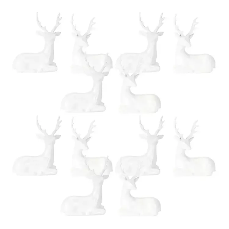 Christmas Decorations>Kirklands Home Sitting Reindeer Statues, Set of 12 White