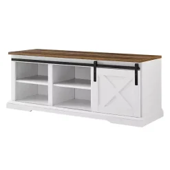 Kirklands Home Sliding Barn Door Bench White Clearance