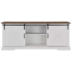 Kirklands Home Sliding Barn Door Media Cabinet White Sale